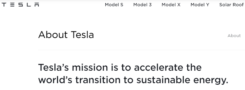 Tesla mission statement