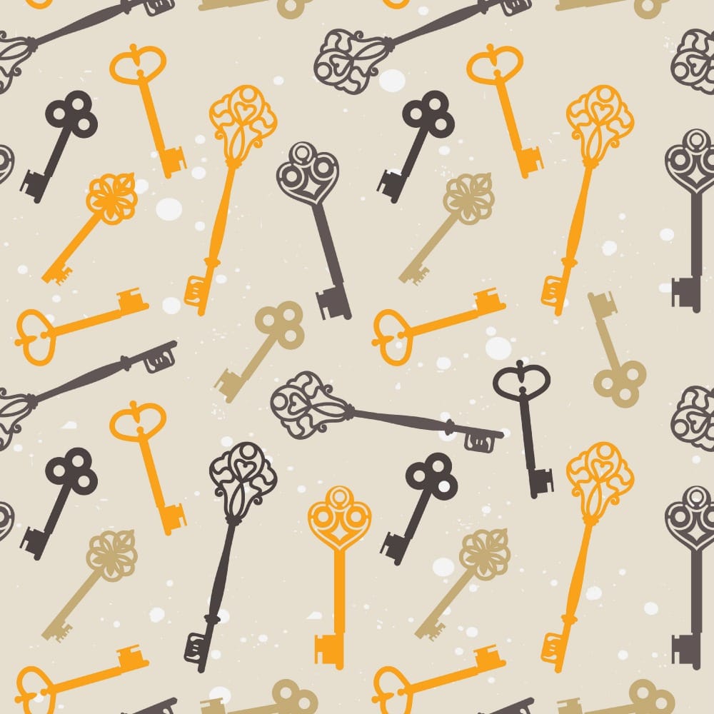 How Is Pattern Recognition Useful? seamless pattern with retro keys - vector illustration