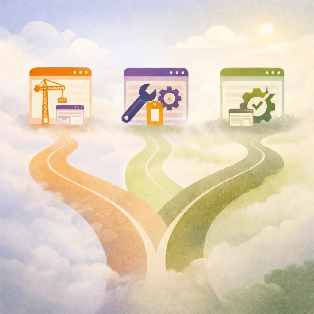 Pathway to website management actions